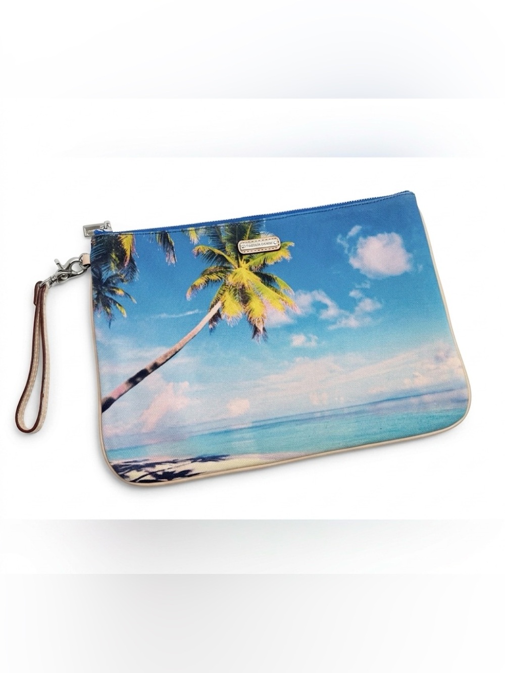 Rebecca Minkoff Large Zip Clutch - Authentic Tropical Palm Tree Print
